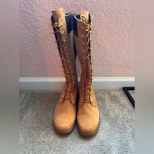 Women's Tan Timberland Lace-Up Boots